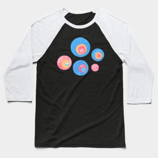 CONCENTRIC CIRCLES WATERCOLOR LAYERD CUTOUTS Baseball T-Shirt